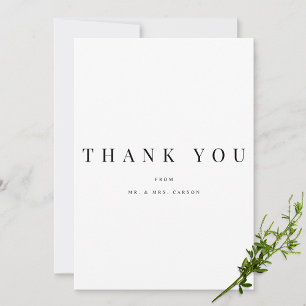 Modern Black & White Personalisiert Danke Karte