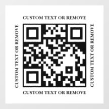 Modern Black White QR Code Window Cling Menu