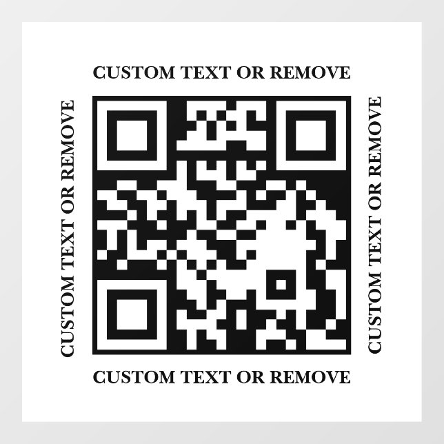 Modern Black White QR Code Window Cling Menu  Fensteraufkleber (Blatt)