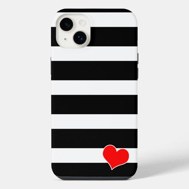 Modern Black & White Striped iPhone Hülle (Rückseite)