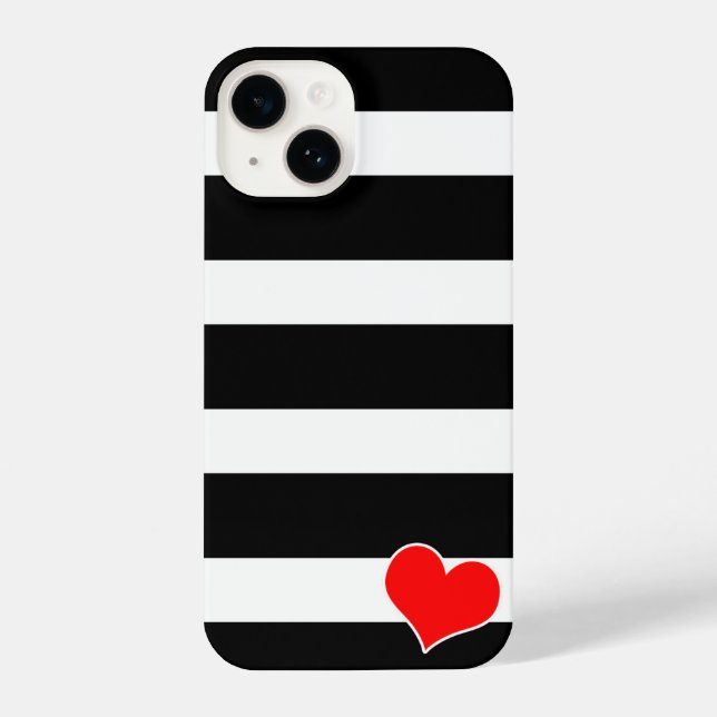 Modern Black & White Striped iPhone Hülle (Rückseite)