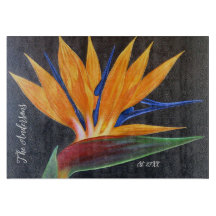 Modern Black Yellow Floral Birds Paradise Name