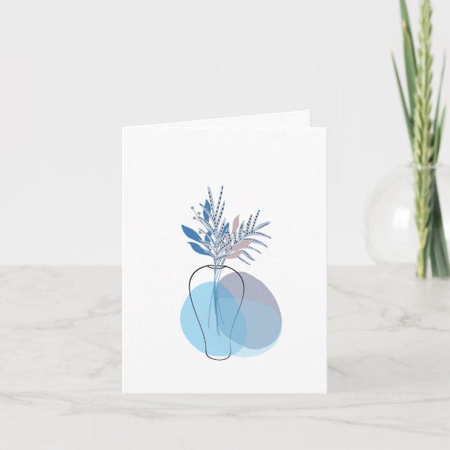 Modern Blank Botanical Note Card Stationery Dankeskarte (Vorderseite)