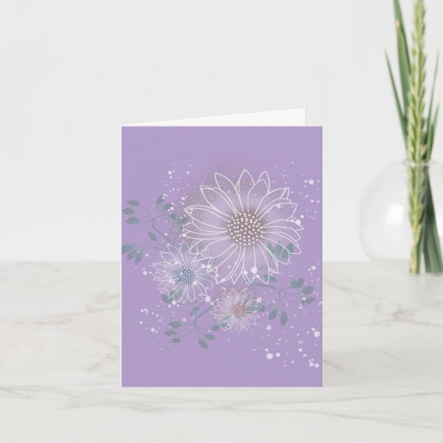 Modern Blank Botanical Note Card Stationery Dankeskarte (Vorderseite)