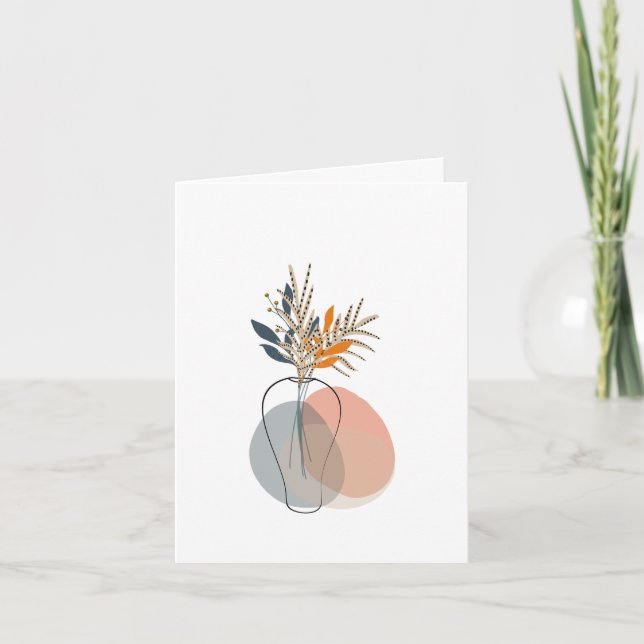 Modern Blank Botanical Note Card Stationery Dankeskarte (Vorderseite)