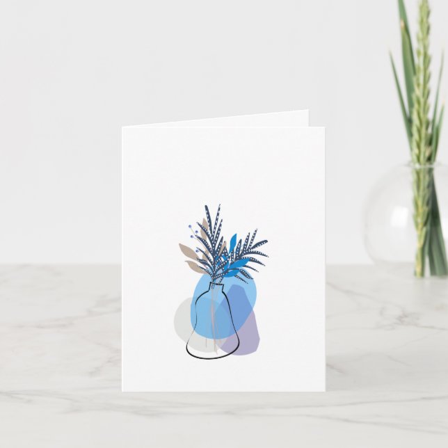 Modern Blank Botanical Note Card Stationery Dankeskarte (Vorderseite)