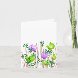 Modern Blank Botanical Note Card Stationery Dankeskarte