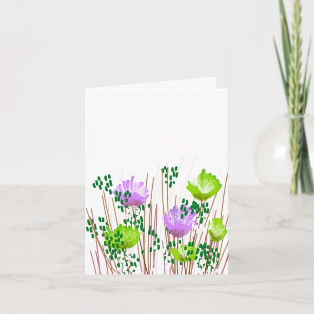 Modern Blank Botanical Note Card Stationery Dankeskarte (Vorderseite)