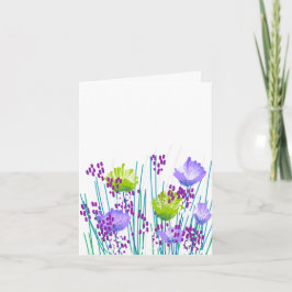 Modern Blank Botanical Note Card Stationery Dankeskarte