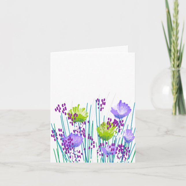 Modern Blank Botanical Note Card Stationery Dankeskarte (Vorderseite)