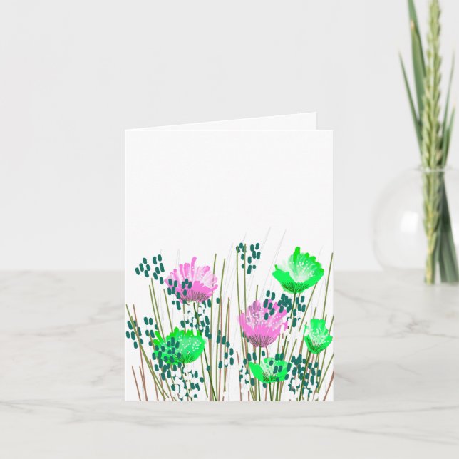 Modern Blank Botanical Note Card Stationery Dankeskarte (Vorderseite)