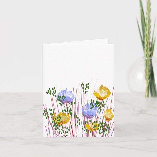 Modern Blank Botanical Note Card Stationery Dankeskarte (Vorderseite)