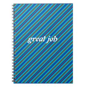 Modern blau gestreift notizblock