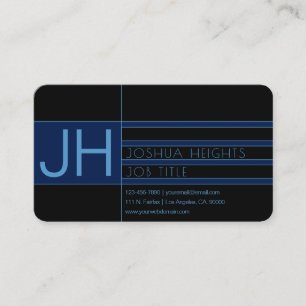 Modern Blau und Schwarz Visitenkarte