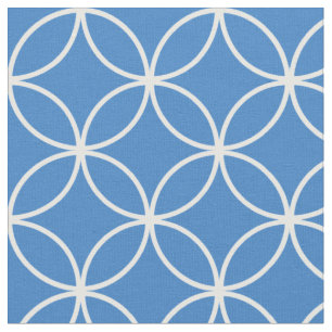 Modern Blau-Weiß-Kreislauf-Muster Diamond Stoff