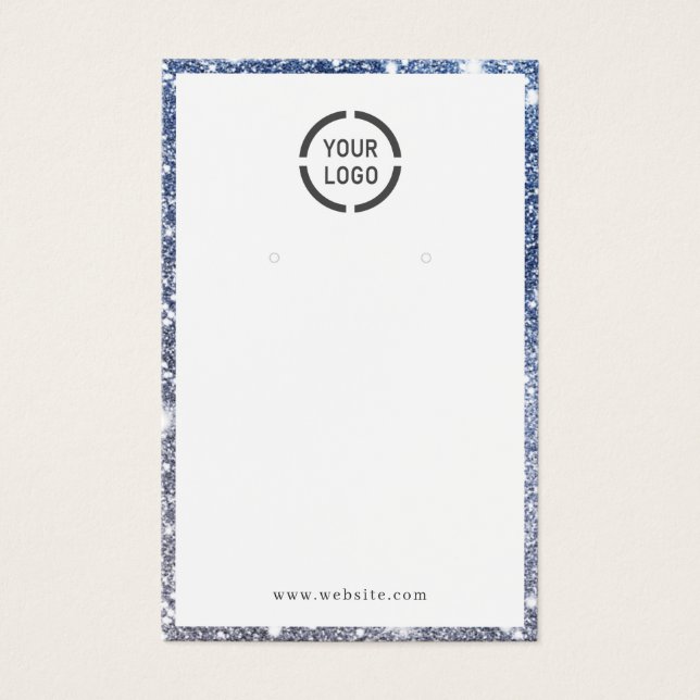 Modern blauer Glitzer mit Sonderzeichen Ohranzeige (Vorderseite)