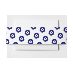 Modern Blaues Böse-Auge-Symbol für Glück und Schut Einladungsbanderole