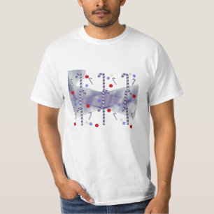 Modern blaues Candy Cane T-Shirt
