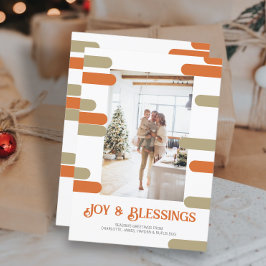 Modern Block Photo Christmas Personalized Feiertagskarte