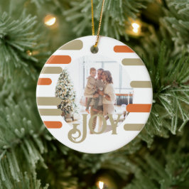 Modern Block Photo Christmas Personalized Keramik Ornament
