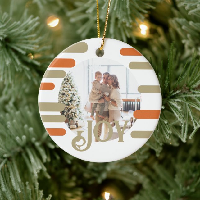Modern Block Photo Christmas Personalized Keramik Ornament (Baum)