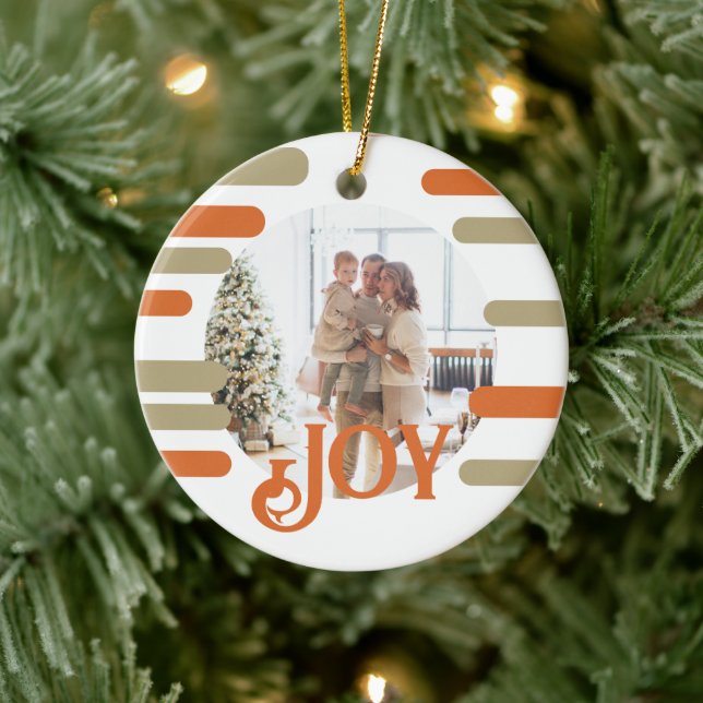 Modern Block Photo Christmas Personalized Keramik Ornament (Baum)