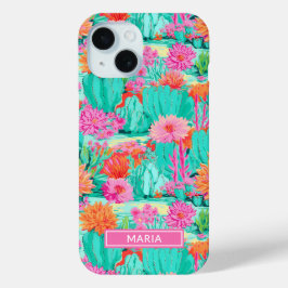 Modern Blooming Cacti Personalized Case-Mate iPhone Hülle