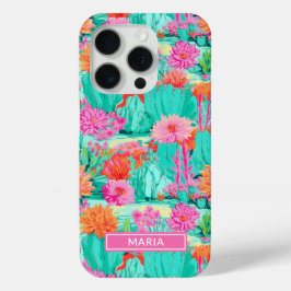 Modern Blooming Cacti Personalized Case-Mate iPhone Hülle