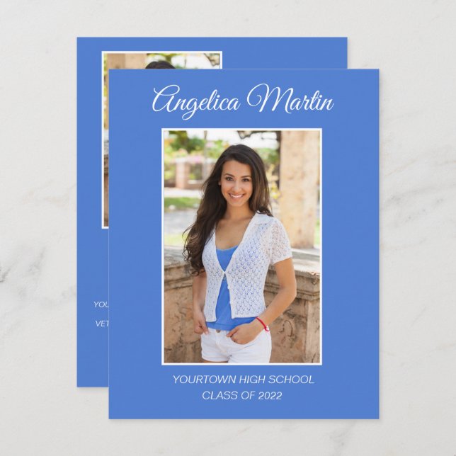 Modern Blue 2 Side Abschluss 3 Foto Class 2022 (Vorne/Hinten)