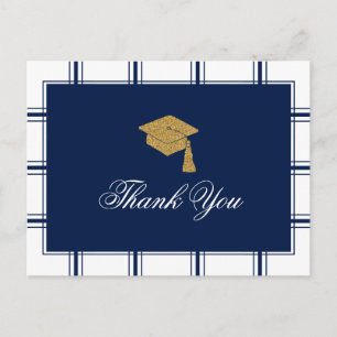 Modern Blue Abschluss Vielen Dank Postkarte