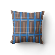 Modern Blue and Brown Geometric Plaid Pattern |