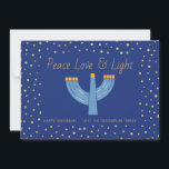 Modern Blue and Gold Foil Hanukkah Card Einladung<br><div class="desc">Celebrate this special and fun time a year with this beautiful Blue and Gold Foil Hanukkah card. This unique card features a gorgeous gold foil dot pattern on the front and back. It's wonderful way to stay connected and send out to family and friends. Add your favorite picture as a...</div>