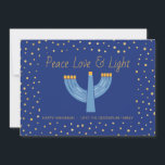 Modern Blue and Gold Foil Hanukkah Card Einladung<br><div class="desc">Celebrate this special and fun time a year with this beautiful Blue and Gold Foil Hanukkah card. This unique card features a gorgeous gold foil dot pattern on the front and back. It's wonderful way to stay connected and send out to family and friends. Add your favorite picture as a...</div>