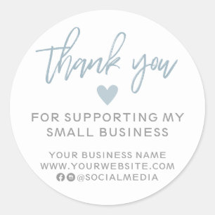 Modern Blue and White Vielen Dank Runder Aufkleber