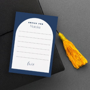 Modern Blue Arch Elegante Schriftart Graduate Begleitkarte