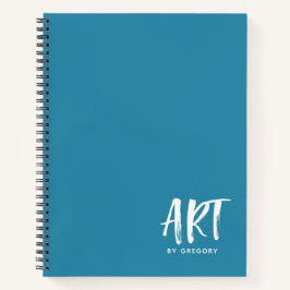 Modern Blue Artist Sketchbook mit Namen Notizbuch