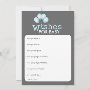 Modern Blue Balloon Boy Baby Showcard