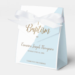 Modern Blue Baptisbaby Baby Boy Danke Gold Cross Geschenkschachtel