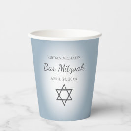 Modern Blue Bar Mitzvah Simple Star of David Pappbecher