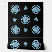 Modern Blue Black Circle Geometric Pattern