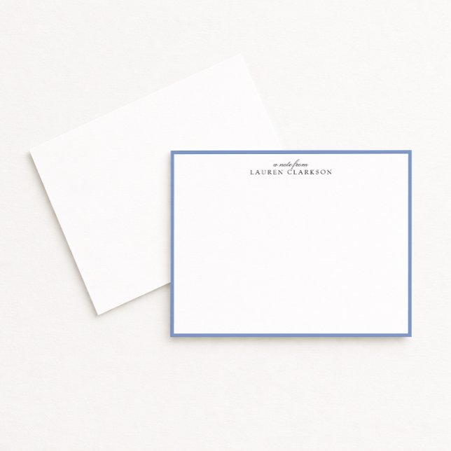 Modern Blue Border Personalized Note Card Einladung (Von Creator hochgeladen)