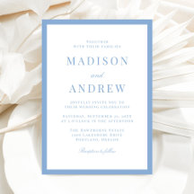 Modern Blue Border Wedding