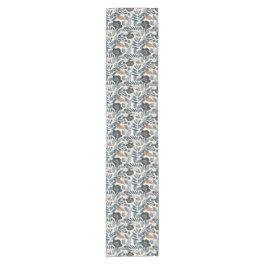 Modern Blue Botanical Spring Floral Table Runner Kurzer Tischläufer