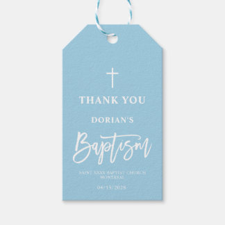 Modern Blue Boy | Taufe | Vielen Dank für Ihre Unt Geschenkanhänger