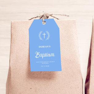 Modern Blue Boy Taufe Vielen Dank für Ihre Unt Geschenkanhänger
