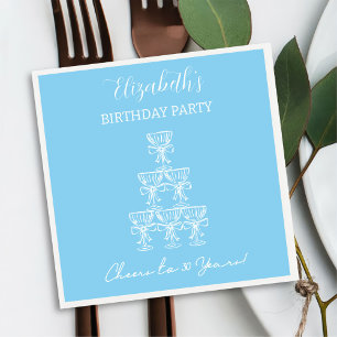 Modern Blue Cheers bis 30 Jahre Geburtstag Napkins Serviette