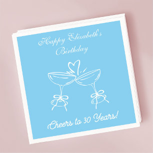 Modern Blue Cheers bis 30 Jahre Geburtstag Napkins Serviette