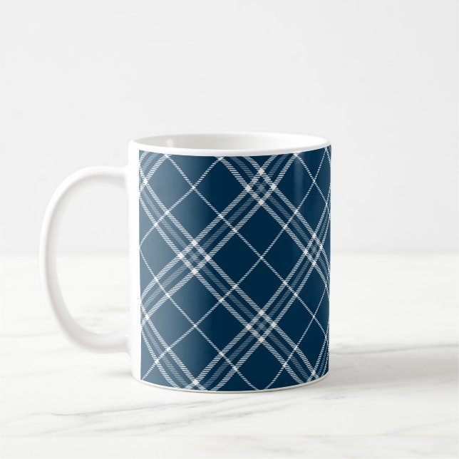 Modern Blue Clan Clark Tartan Kariert Kaffeetasse (Links)
