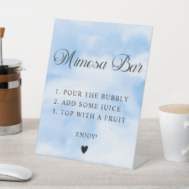Modern Blue Cloud Nine Baby Dusche Mimosa Bar Sockelschild