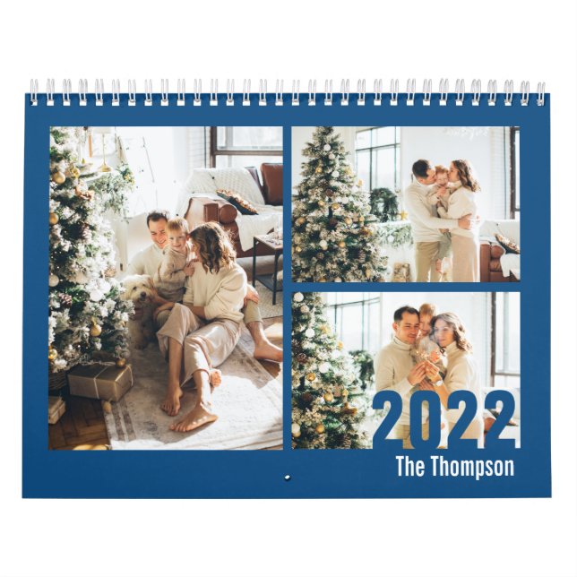 Modern Blue Custom Erstellen Sie Ihren eigenen Fot Kalender (Titelbild)